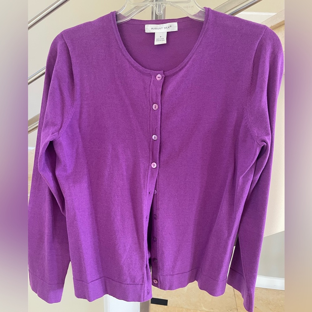 Vintage August Silk long sleeves Purple jacket